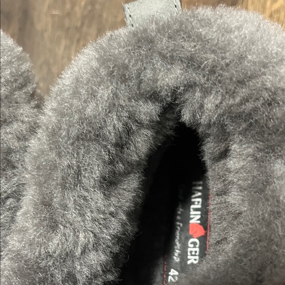 New Haflinger Charcoal Faux Fur Slippers - Picture 4 of 12
